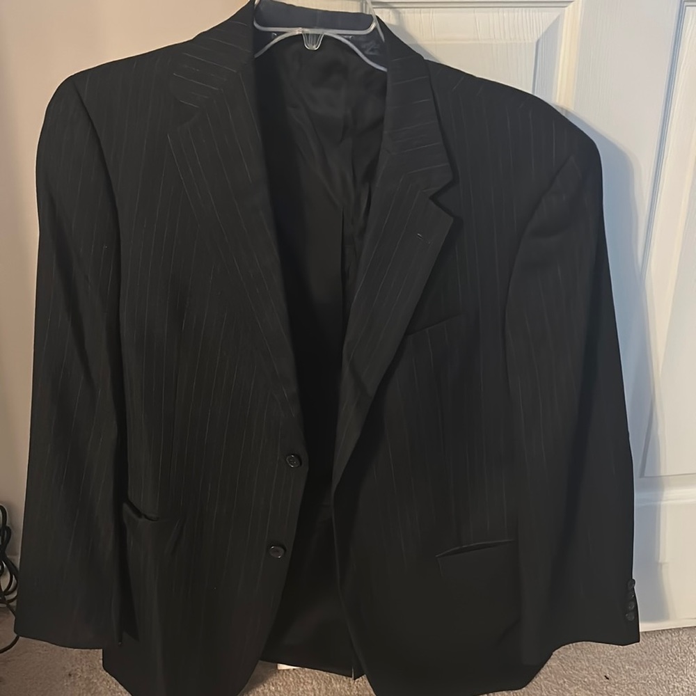 Austin Reed Black suit with pin strips 32 waist 32 length and 42R